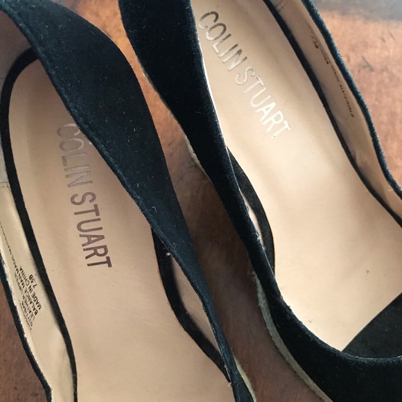 COLIN STUART 7.5 wedge espadrille peep toe heels - Picture 5 of 15